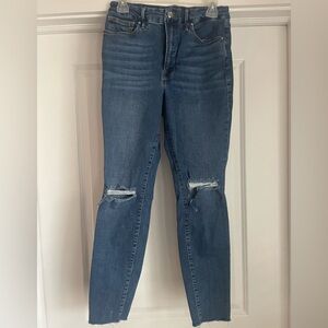 GOOD WAIST CROP DEEP V YOKE | INDIGO140 - INDIGO140 / 8 × 1